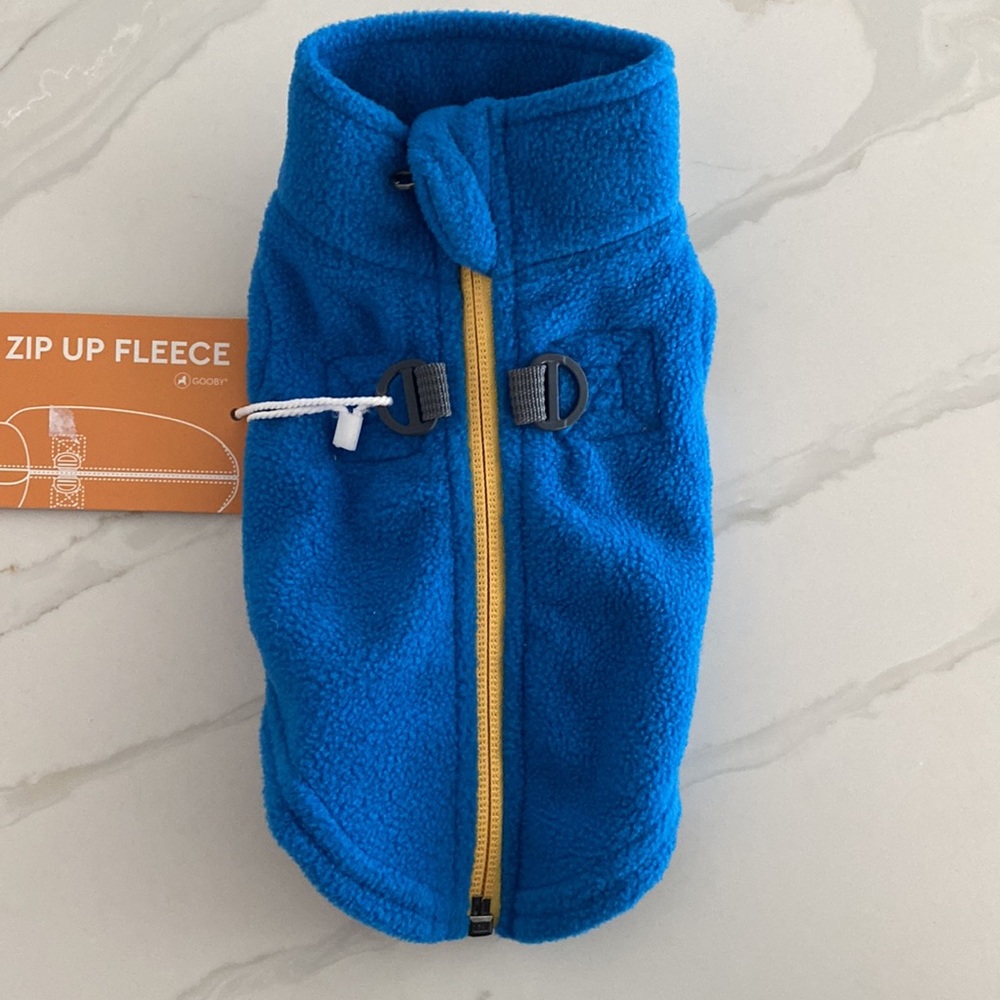 NWT Gooby zip up fleece vest. Blue. Size XS